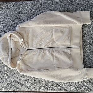 Crop Hooded Fleece Jacket